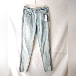 NEW Rewash Brand Jeans Vintage Reunion Mom Jean Plaid Ribbon Accent 5 R 27 x 27